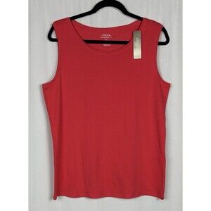 Chico’s Women’s Size 2 Large Tank Basic Knit In Malibu Punch
